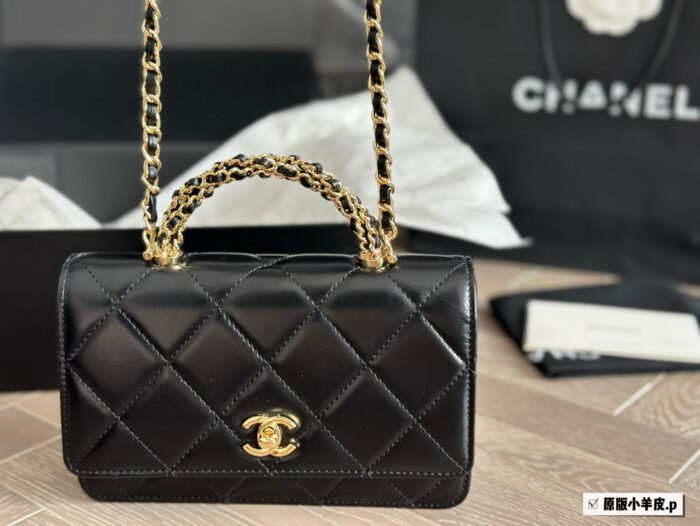 Chanel 24 New Fortune Bag - Metal Handle Woc Lambskin With Box - Image 5