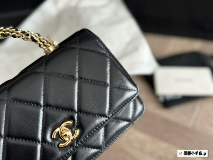 Chanel 24 New Fortune Bag - Metal Handle Woc Lambskin With Box - Image 6