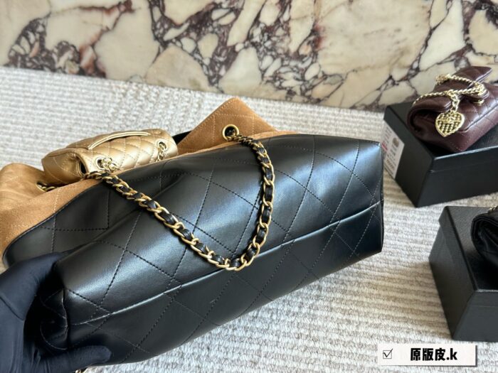 Chanel 25A Suede Hobo Shoulder Tote Suede Colour-Blocking Autumn/Winter Bag King - Image 6