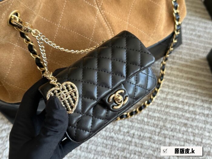 Chanel 25A Suede Hobo Shoulder Tote Suede Colour-Blocking Autumn/Winter Bag King - Image 7