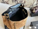 Chanel 25A Suede Hobo Shoulder Tote Suede Colour-Blocking Autumn/Winter Bag King - Image 9