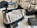 Chanel 25A Suede Hobo Shoulder Tote Suede Colour-Blocking Autumn/Winter Bag King - Image 11