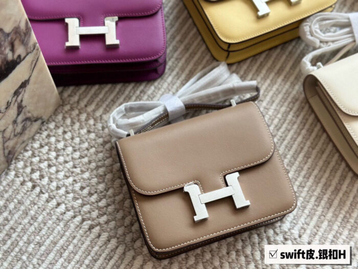 Hermès Kang Kang Bag (Stewardess Bag) Swift Calf Leather With Silver Buckle Authentic Hand-Stitched Complete Original Logo - Image 1