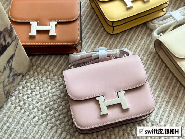 Hermès Kang Kang Bag (Stewardess Bag) Swift Calf Leather With Silver Buckle Authentic Hand-Stitched Complete Original Logo - Image 14