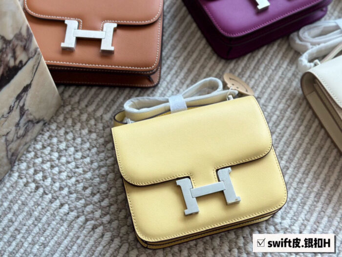 Hermès Kang Kang Bag (Stewardess Bag) Swift Calf Leather With Silver Buckle Authentic Hand-Stitched Complete Original Logo - Image 15