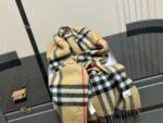 Burberry Double-Sided Cashmere Scarf Knight Emblem & Check Pattern Reversible An Excellent Choice For Personal Use Or As A Gift - Image 8