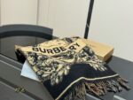 Burberry Double-Sided Cashmere Scarf Knight Emblem & Check Pattern Reversible Ideal For Personal Use Or As A Gift - Image 3