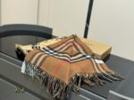 Burberry Double-Sided Cashmere Scarf Knight Emblem & Check Pattern Reversible Ideal For Personal Use Or As A Gift - Image 4
