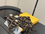 Fendi Double-Sided Wool Scarf - Caramel-Coloured Warm Shawl (Original Single With Box) - Image 3