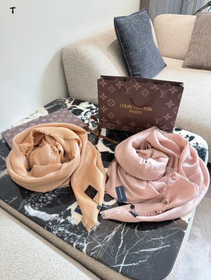 Louis Vuitton Classic Monogram Silk-Wool Shawl