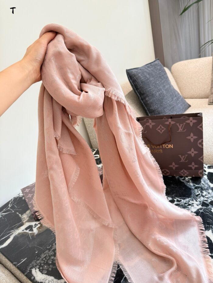 Louis Vuitton Classic Monogram Silk-Wool Shawl - Image 2