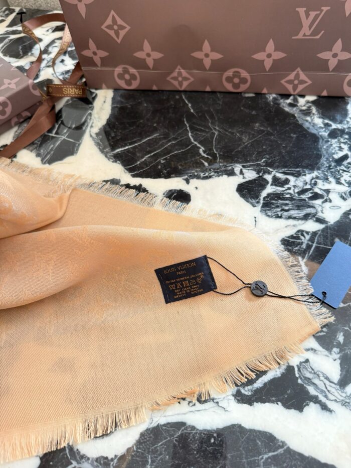 Louis Vuitton Classic Monogram Silk-Wool Shawl - Image 6