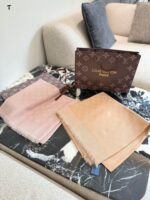 Louis Vuitton Classic Monogram Silk-Wool Shawl - Image 8