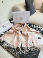 Loewe Black And Grey Check Wool Scarf For Men Great Value For Money Comes With Boxed Tote Bag - Image 5