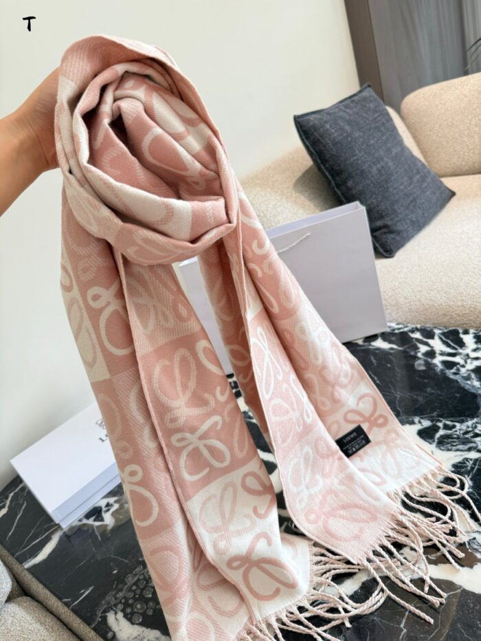 Loewe Black And Grey Check Wool Scarf For Men Great Value For Money Comes With Boxed Tote Bag - Image 6