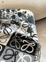 Loewe Black And Grey Check Wool Scarf For Men Great Value For Money Comes With Boxed Tote Bag - Image 8
