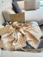 Burberry Check Fringe Scarf Soft Against The Skin, Non-Irritating