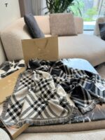 Burberry Check Fringe Scarf Soft Against The Skin, Non-Irritating - Image 7
