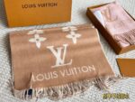 Louis Vuitton Authentic Cashmere (Chip Design) Scarf Classic Floral Logo Pattern Comfortable, Warm And Versatile