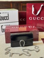 Gucci Supermini Dionysus Patent Calfskin Double Tiger Head Silver Buckle Suede Lining Fits Plus-Sized Phones - Image 11