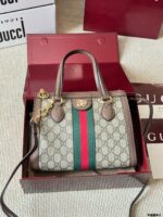 Gucci Orphidia Epilogue Tote Bag Double G Motif Classic Striped Webbing Square Vintage Silhouette Removable Shoulder Strap
