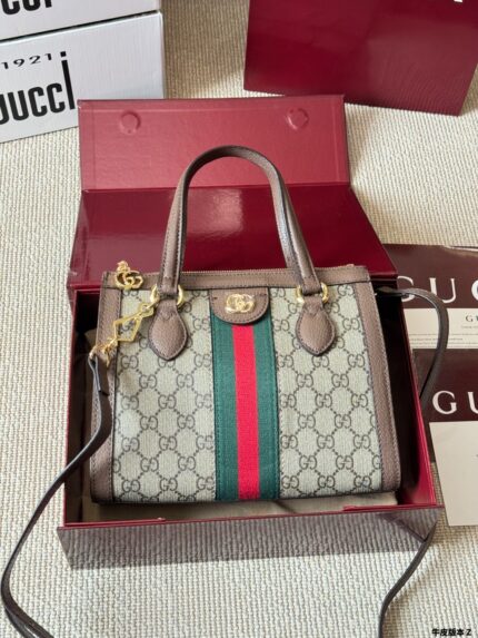 Gucci Orphidia Epilogue Tote Bag Double G Motif Classic Striped Webbing Square Vintage Silhouette Removable Shoulder Strap