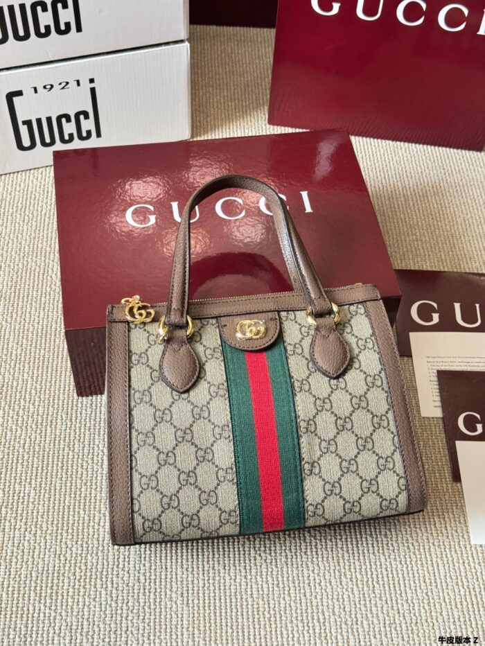 Gucci Orphidia Epilogue Tote Bag Double G Motif Classic Striped Webbing Square Vintage Silhouette Removable Shoulder Strap - Image 6