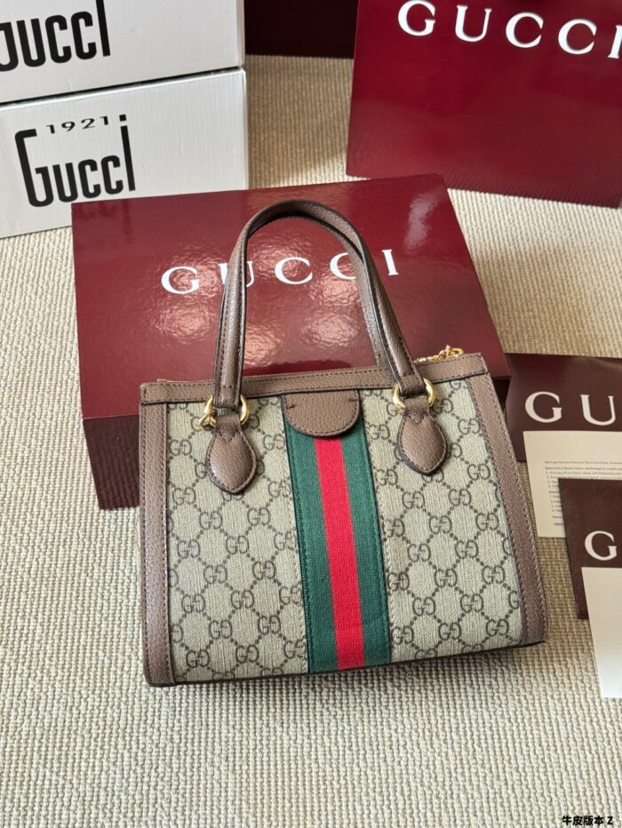 Gucci Orphidia Epilogue Tote Bag Double G Motif Classic Striped Webbing Square Vintage Silhouette Removable Shoulder Strap - Image 7