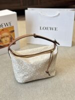 Loewe Ss24 Cubi Bento Bag Embroidered Design Adjustable Shoulder Strap Effortlessly Chic Underarm Bag - Image 3