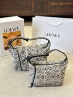 Loewe Ss24 Cubi Bento Bag Embroidered Design Adjustable Shoulder Strap Effortlessly Chic Underarm Bag - Image 10