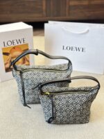 Loewe Ss24 Cubi Bento Bag Embroidered Design Adjustable Shoulder Strap Effortlessly Chic Underarm Bag - Image 12