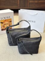 Loewe Ss24 Cubi Bento Bag Embroidered Design Adjustable Shoulder Strap Effortlessly Chic Underarm Bag - Image 15