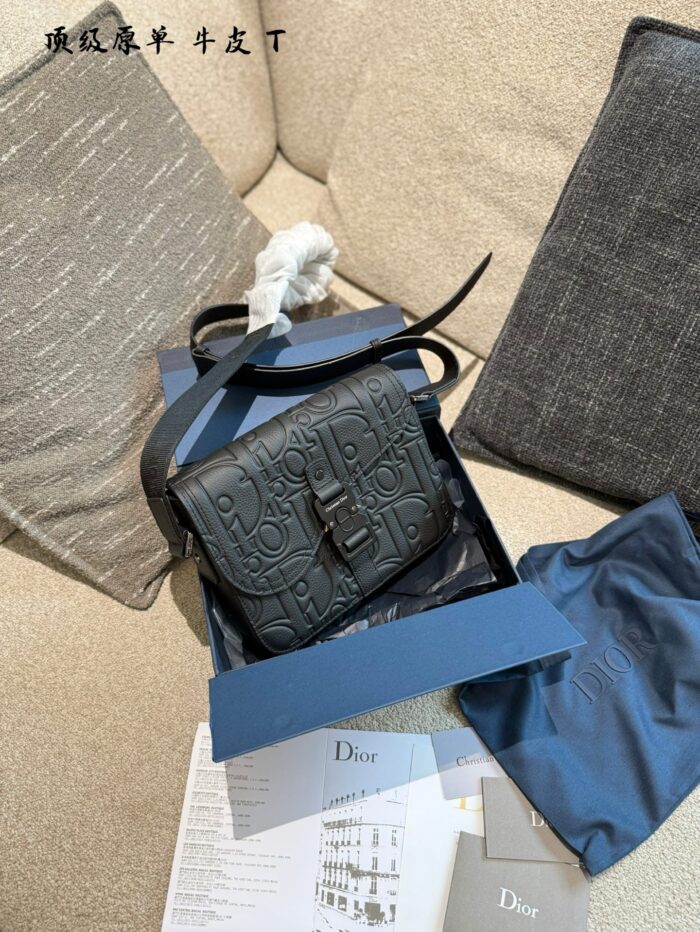 Dior Men'S New Full-Leather Messenger Crossbody Bag Original Hardware Complete Packaging - Image 2