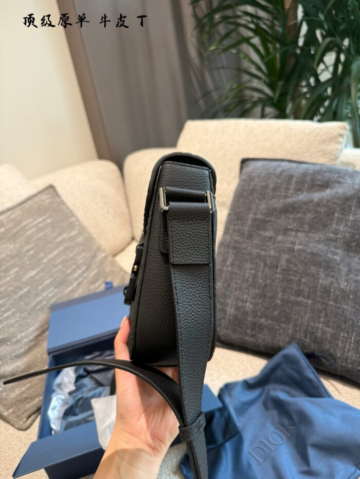 Dior Men'S New Full-Leather Messenger Crossbody Bag Original Hardware Complete Packaging - Image 5