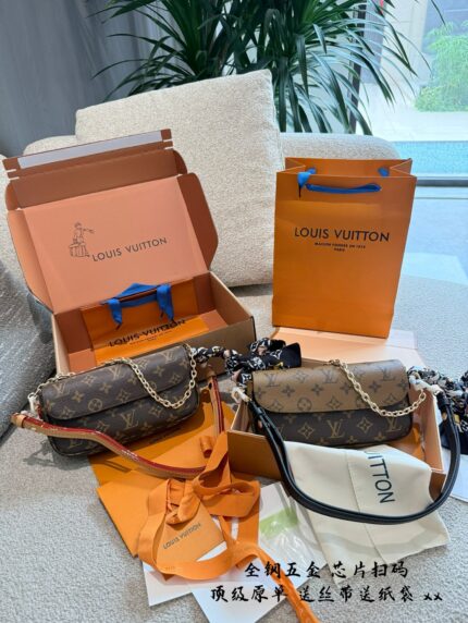 Louis Vuitton Wallet On Chain Ivy Handbag Upgraded Version With Full Steel Hardware Reversed-Colour Flap Black Shoulder Strap