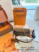 Louis Vuitton Wallet On Chain Ivy Handbag Upgraded Version With Full Steel Hardware Reversed-Colour Flap Black Shoulder Strap - Image 2