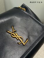 Ysl Nolita Black & Gold Flap Envelope Bag Lambskin With Diamond Quilting Adjustable Chain Strap For Shoulder Or Crossbody Carry - Image 8
