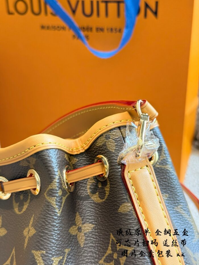 Louis Vuitton Nano Noe New Edition Monogram Mini Bucket Bag Detachable Handles And Shoulder Strap For Versatile Carrying Options Practical And Built To Last - Image 7
