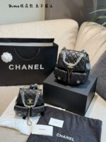 Chanel Dumas Frog Backpack With Caviar-Style Double Pockets, Anti-Theft Design, Adjustable Straps