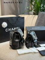 Chanel Dumas Frog Backpack With Caviar-Style Double Pockets, Anti-Theft Design, Adjustable Straps - Image 4