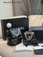 Chanel Dumas Frog Backpack With Caviar-Style Double Pockets, Anti-Theft Design, Adjustable Straps - Image 5