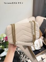 Yves Saint Laurent 25 Pre-Spring Loulou Lambskin Herringbone Quilted Top-Stitch Chain Strap Handbag - Image 7