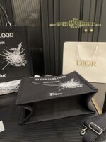 Dior Embroidered Tote Bag Embossed 3D Print Shoulder Handbag Generous Capacity - Image 6