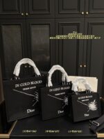 Dior Embroidered Tote Bag Embossed 3D Print Shoulder Handbag Generous Capacity - Image 10