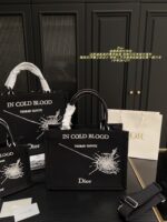 Dior Embroidered Tote Bag Embossed 3D Print Shoulder Handbag Generous Capacity - Image 12