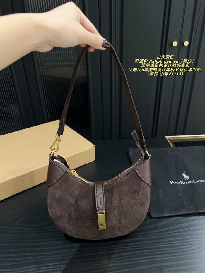 Ralph Lauren Croissant Bag Semi-Circular Design, Supple Leather, Crossbody/Shoulder Bag - Image 1