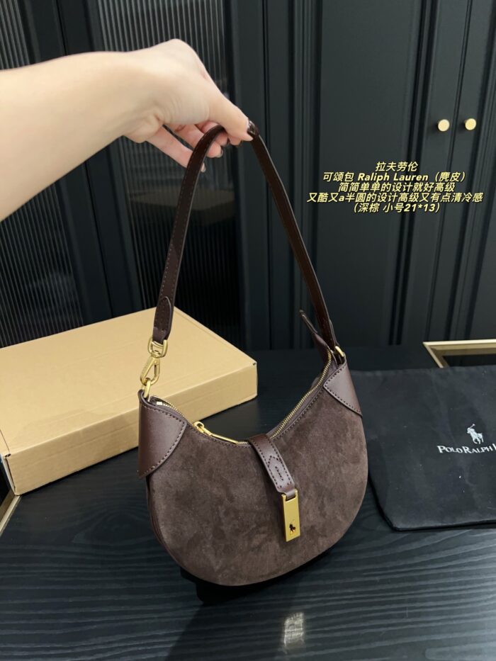 Ralph Lauren Croissant Bag Semi-Circular Design, Supple Leather, Crossbody/Shoulder Bag - Image 2
