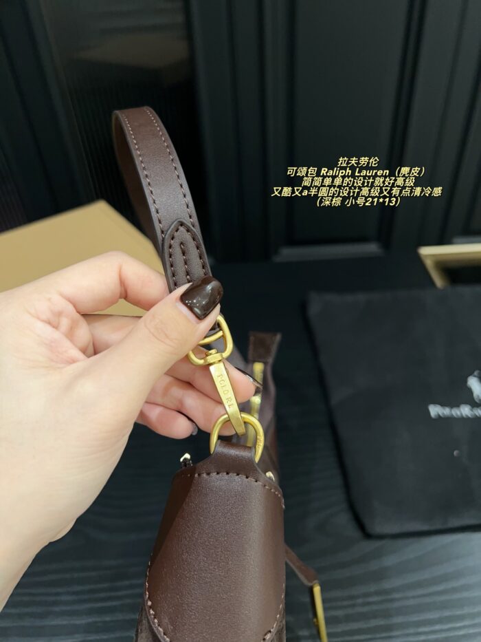 Ralph Lauren Croissant Bag Semi-Circular Design, Supple Leather, Crossbody/Shoulder Bag - Image 7