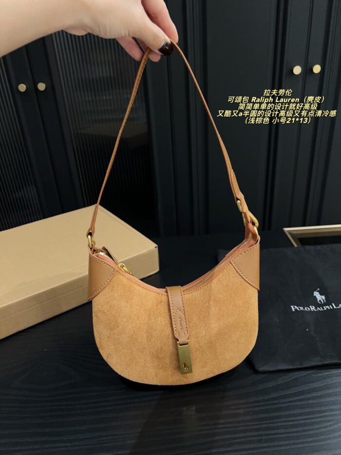 Ralph Lauren Croissant Bag Semi-Circular Design, Supple Leather, Crossbody/Shoulder Bag - Image 10