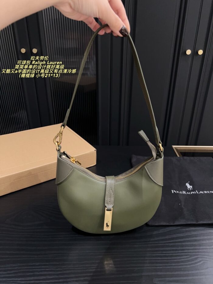 Ralph Lauren Croissant Bag Semi-Circular Design, Supple Leather, Crossbody/Shoulder Bag - Image 12